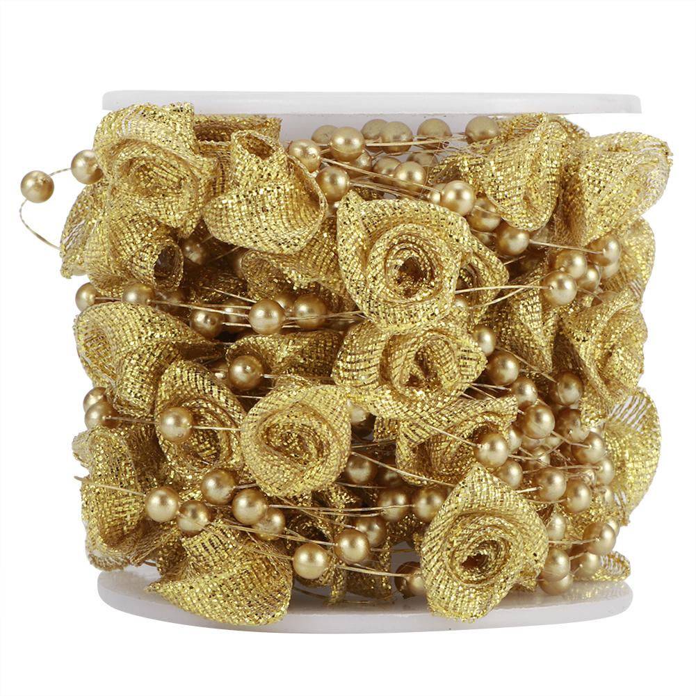 10 м нити из искусственного жемчуга, цепочки, лента, роза, цветок, нить, бисерная леска, аксессуары для одежды, материал для DIY, головной убор