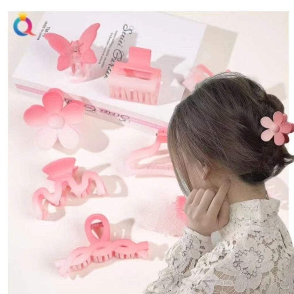 Милая заколка для волос, матовая цветная заколка с цветком, корейская заколка для волос, розовая женская заколка для волос