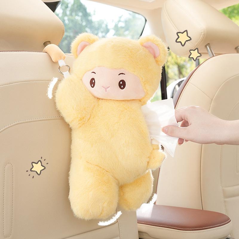Plush cartoon monkey car hanging tissue box doll doll car tissue bag home car dual-purpose paper drawer box