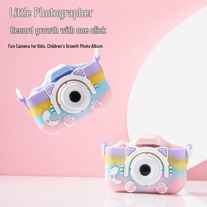 Rainbow Digital Camera for Kids: Girl's Photo-Taking Birthday Gift - X2-MCM