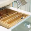 YOSHIKI Bamboo Cutlery Case Cutlery Storage Case Drawer Divider Cutlery Tray 2 Tier Tray Sliding Cupboard Kitchen Small Items Storage Kitchen Tools