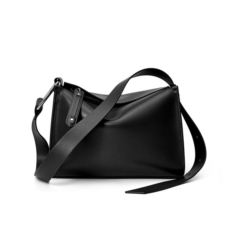 Vintage Genuine Leather Pillow Shoulder Corssbody Bags For Women Trend Designer Wide Strap Small Ladies Handbags