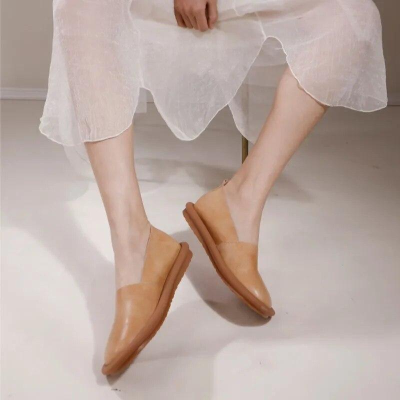 Johnature Туфли на плоской подошве в стиле ретро, ​​повседневная женская обувь на мягкой подошве с круглым носком и круглым носком, универсальная женская обувь