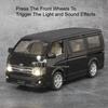 1:32 Scale Hiace Alphard Car Model Toy Alloy Diecast Rubber Tires Sound Light Doors Opened Pull Back Miniature SUV Kids Gifts