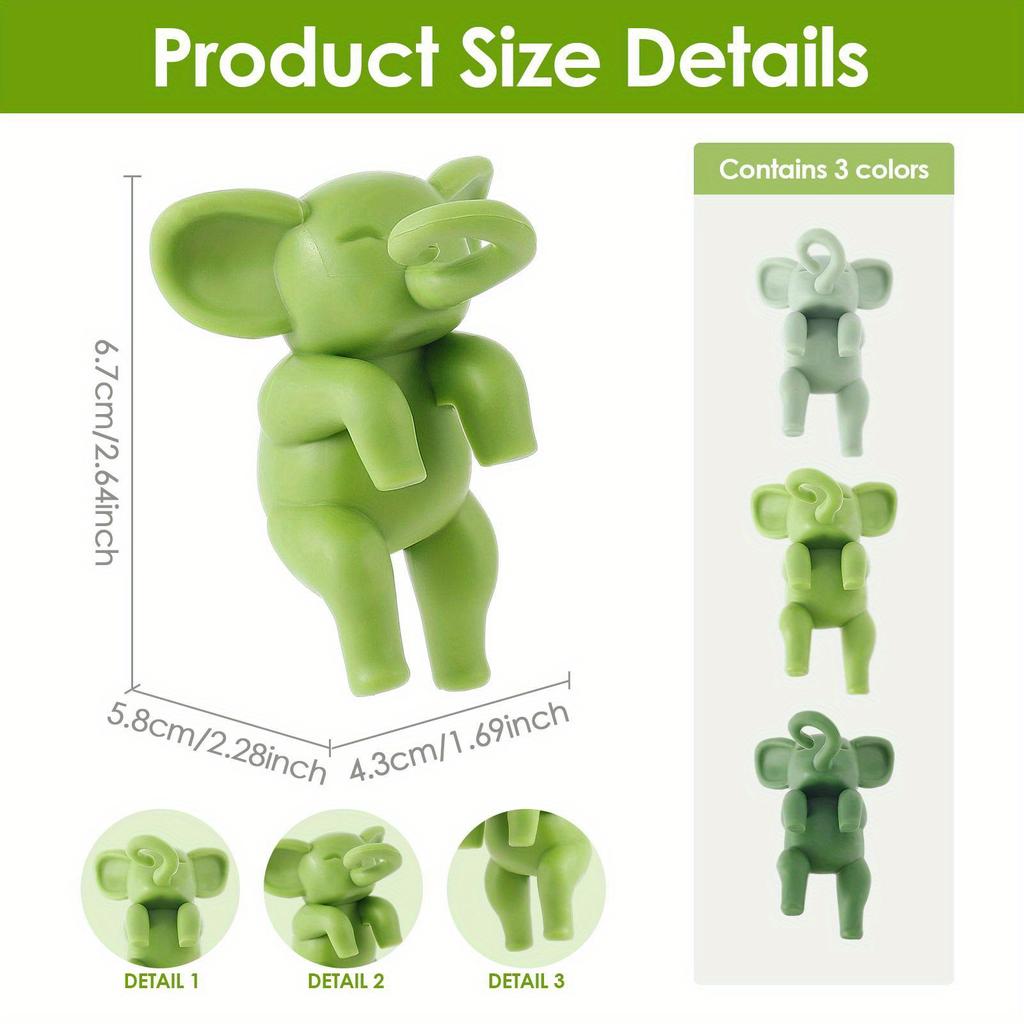 3Pcs Flower Propagation Friends ABS Elephant Shape Plant Holder Flower Pot Decoration for Sprouts Stems Shoots and Cuttings