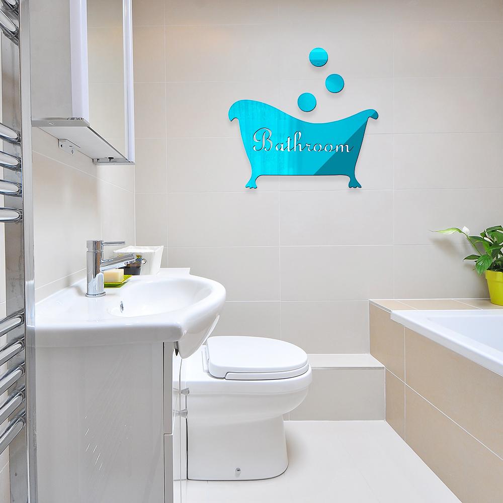 Decals Home Decoration Wall Sticker Bathroom Door Plate Washroom Entrance Sign Mirror Surface