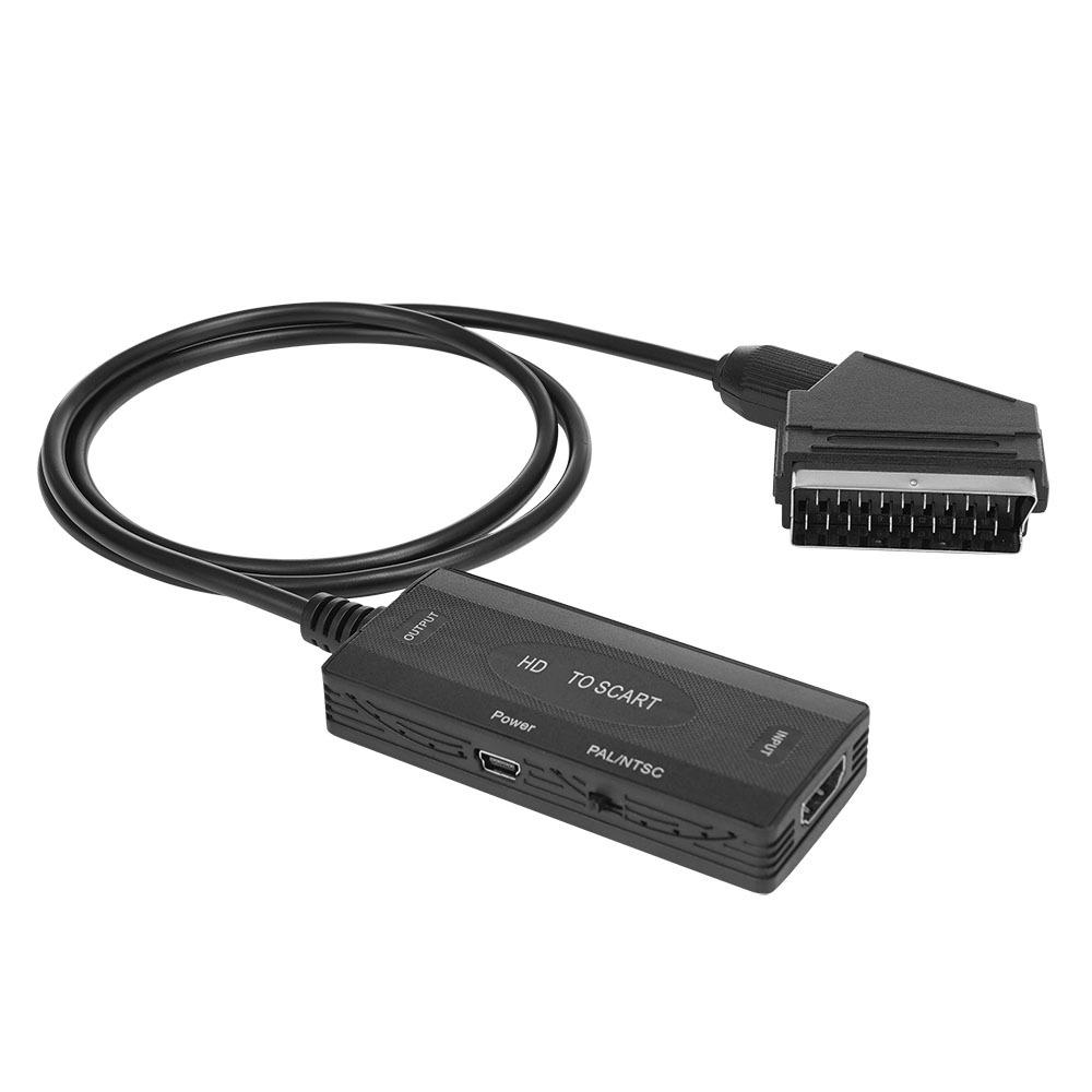 HDMI-compatible In to Scart Out Cable Splitter HDTV 1080P Video Converter Extend Data Cord Adapter for Game Console Player TV