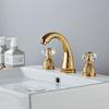 Смесители для раковины, золотой латунный современный смеситель для ванной комнаты, двойной, с ручкой-сверлом, 3 отверстия, смесители для ванной комнаты, краны XR8260