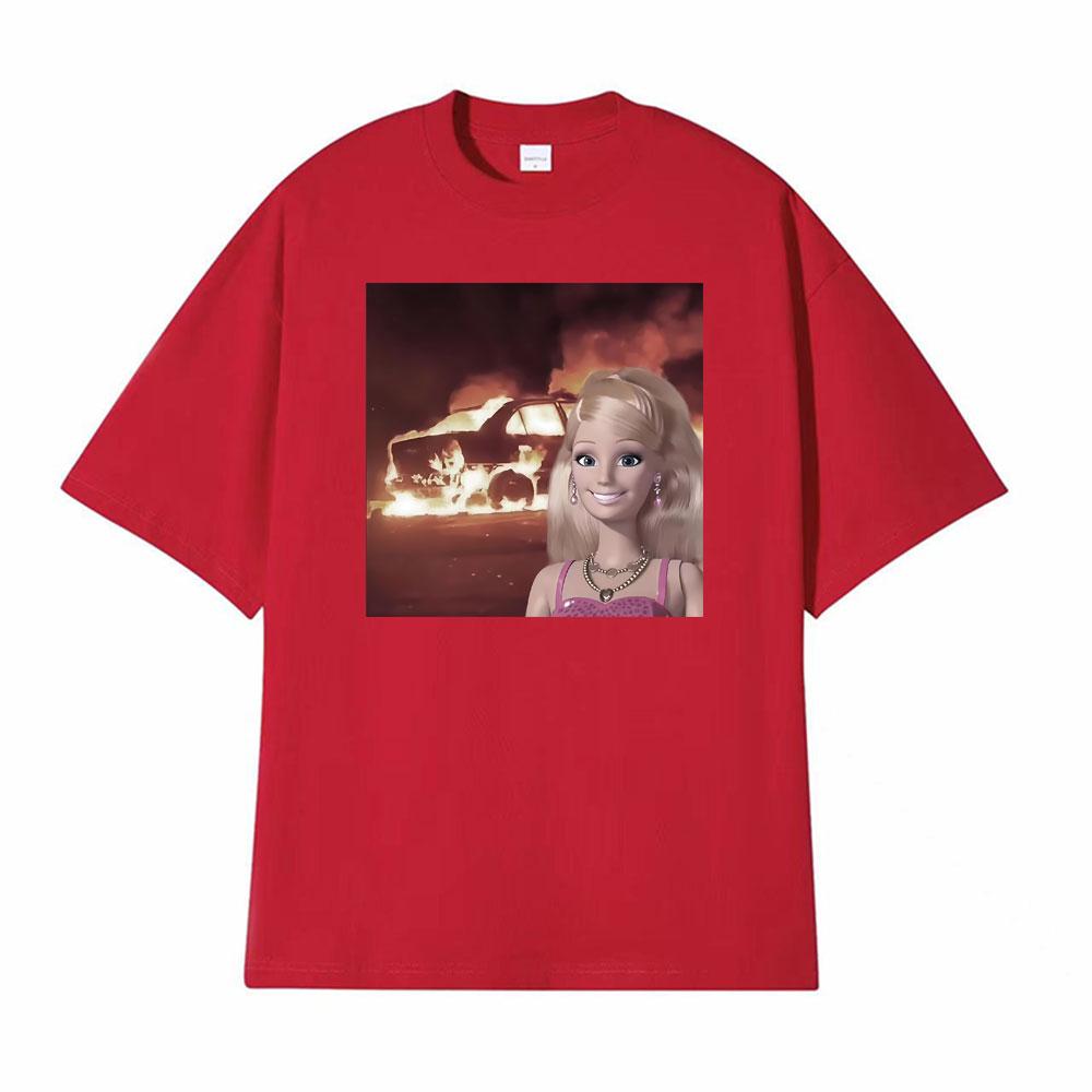 Vintage Doll Face Meme Comfort Weird Aesthetic T Shirt Unisexs Clothes Fashion Street T Shirts Summer Casual Short Sleeve Tshirts