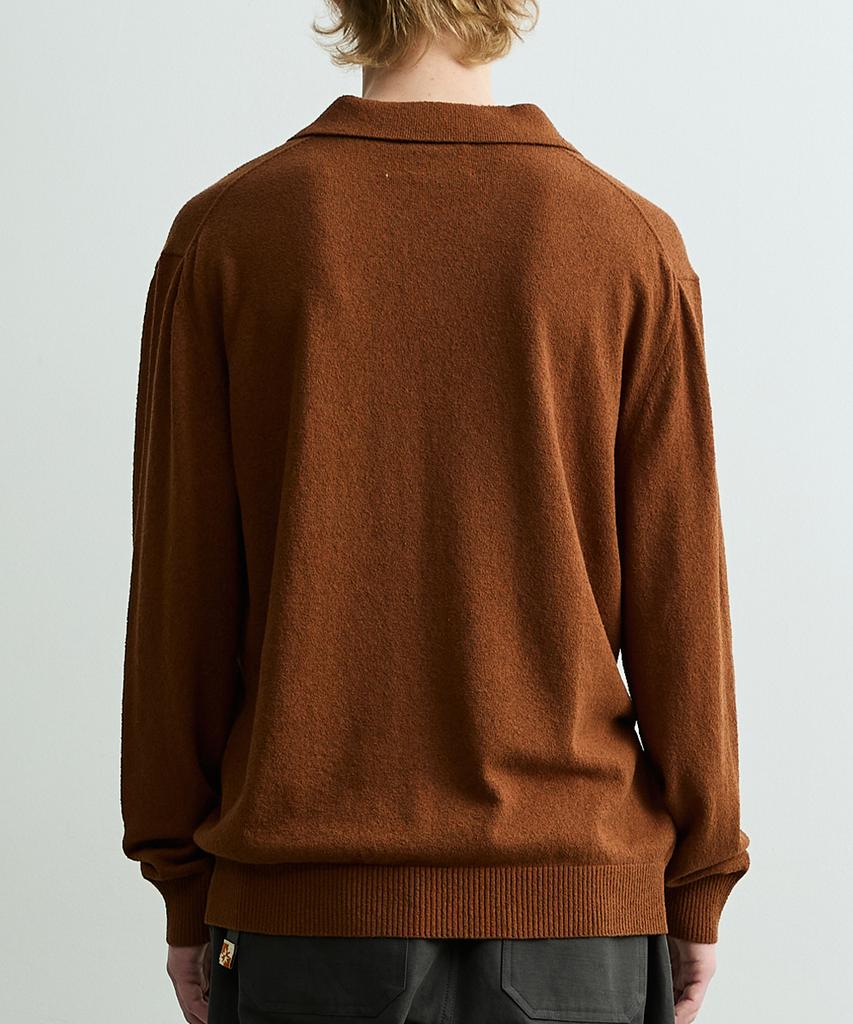 ONNHANS Open Collar Knit Pullover_Almond