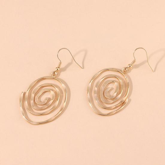 1 пара женских сережек-крючков, полые вихревые формы, гладкие полированные украшения для ушей, ювелирные изделия, серьги для отпуска, висячие серьги для вечеринок, висячие серьги на работу