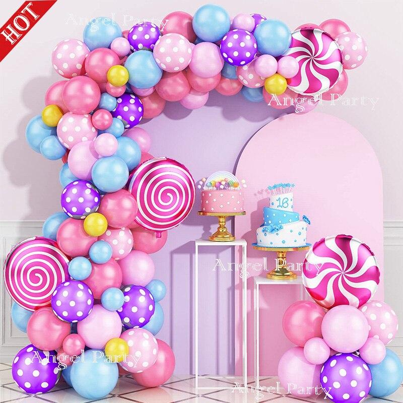 Радужный воздушный шар, гелиевые конфеты, розовый пастельный шар, гирлянда на день рождения, арочный комплект, свадебное украшение, вечерние для девочек, детский душ