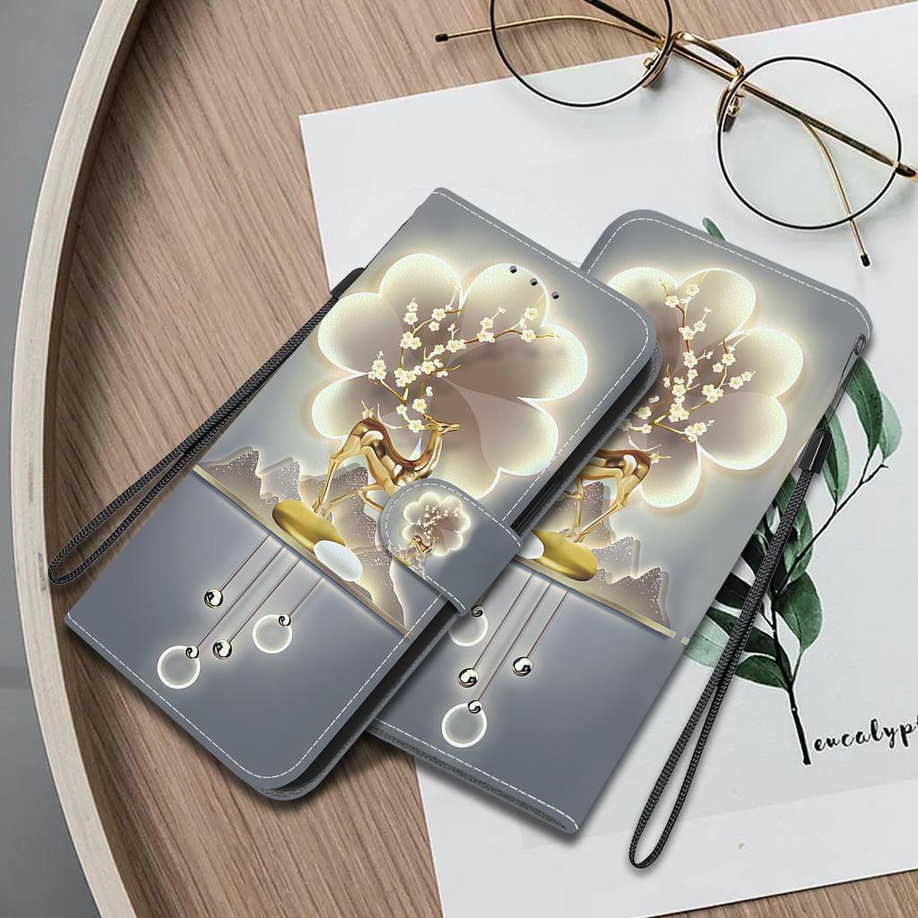 3D Абстрактное искусство Живопись Цветы Животные Кожаный телефон Кошелек Чехол-книжка Подставка для Google 8 Infinix Note 40 Tecno Camon 30 Магнитный слот для карт Флип-чехол