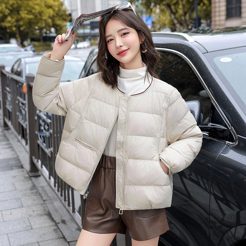 Short round neck fashionable simple down cotton cotton jacket winter coat new warm small loose coat
