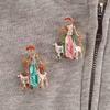 Fashion Jewelry Gifts Girls Suit Scarf Clip Bag Lapel Pins Two Dogs Brooches Lady Brooch Pins