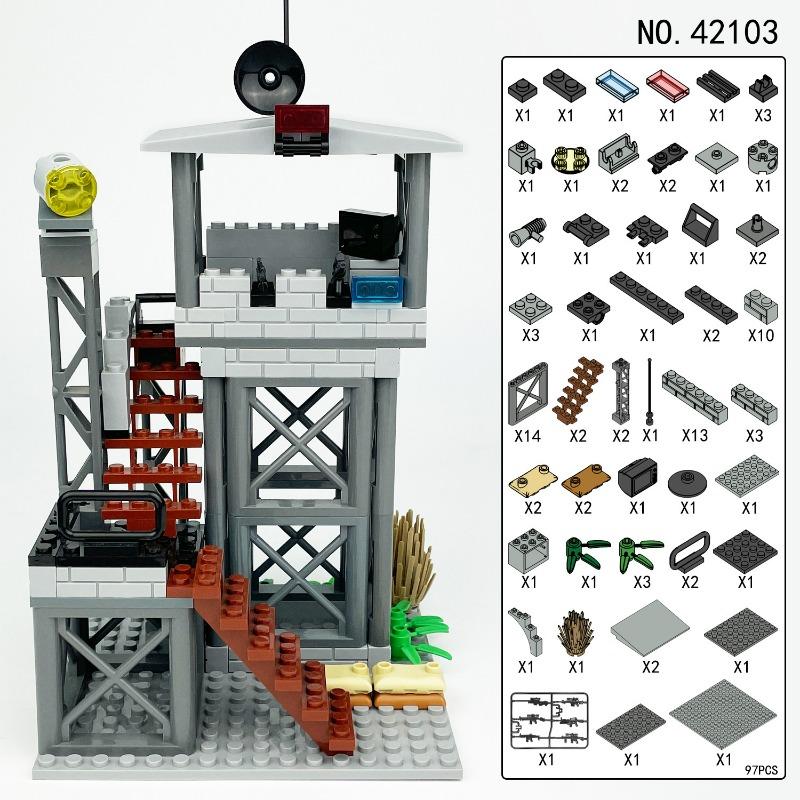 Military Watchtower Building Blocks Set Creative DIY Construction Toys Kids Boys Birthday Gifts Educational Assemble Bricks