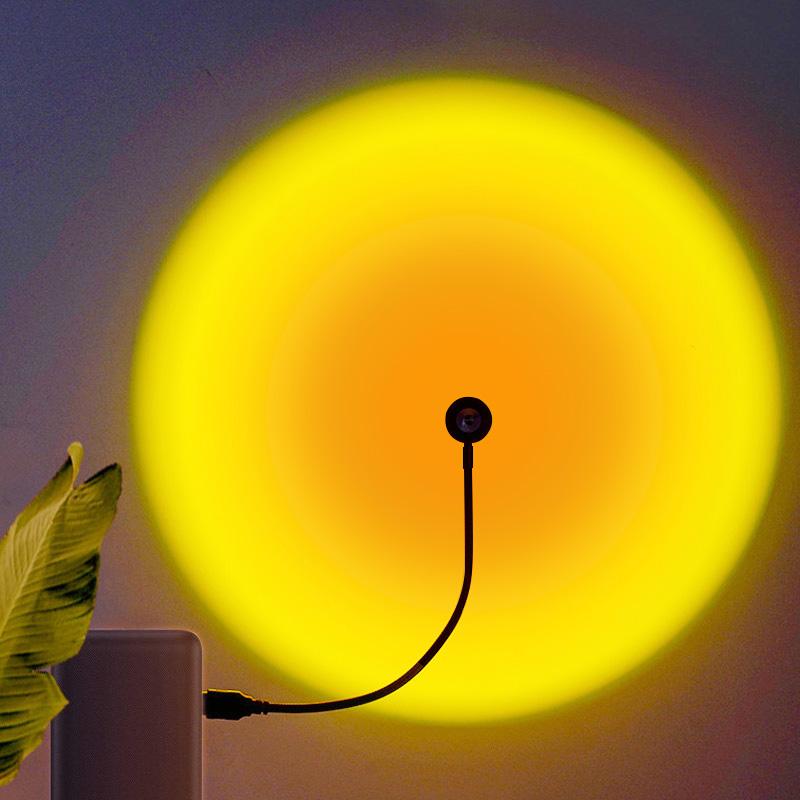 Sunset Lamp USB Rainbow Projector Atmosphere Night Light Home Decoration Pography Lighting Coffee Shop Wall Decor Lamp