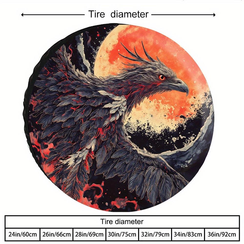 Majestic Red Eagle Pattern Spare Tire Cover for SUV Off-Road Pickup Universal Tire Protector