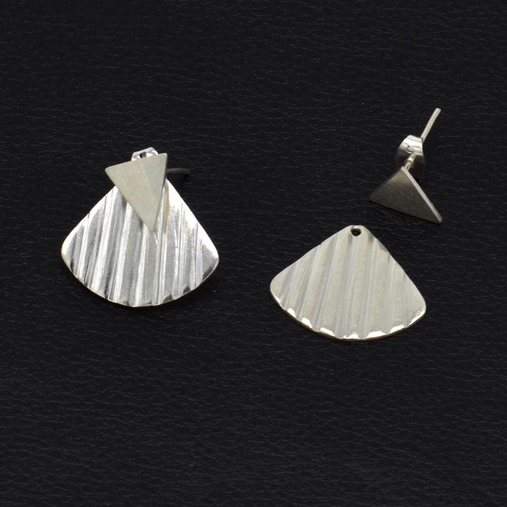 Серьги-жакеты из стерлингового серебра 925 пробы, серьги-гвоздики ручной работы спереди и сзади, подарок для нее