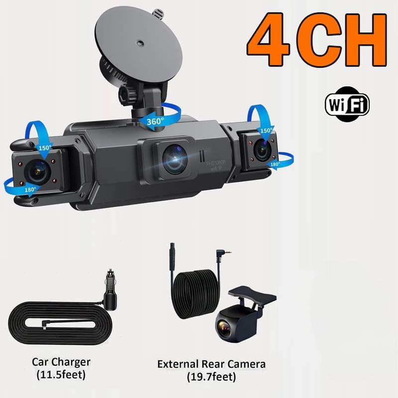 Новая автомобильная видеорегистраторная камера 4 канала 1080P камера ночного видения WiFi для автомобильного видеорегистратора 360° спереди слева справа сзади циклическая запись черный ящик