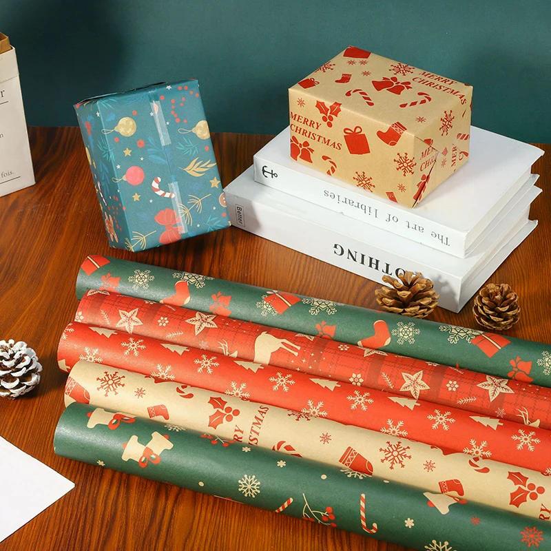 10pcsChristmas Gift Wrapping Paper Multi-purpose Portability Gift Packaging Papers Party Wedding Gift Wrapping Decoration Papers