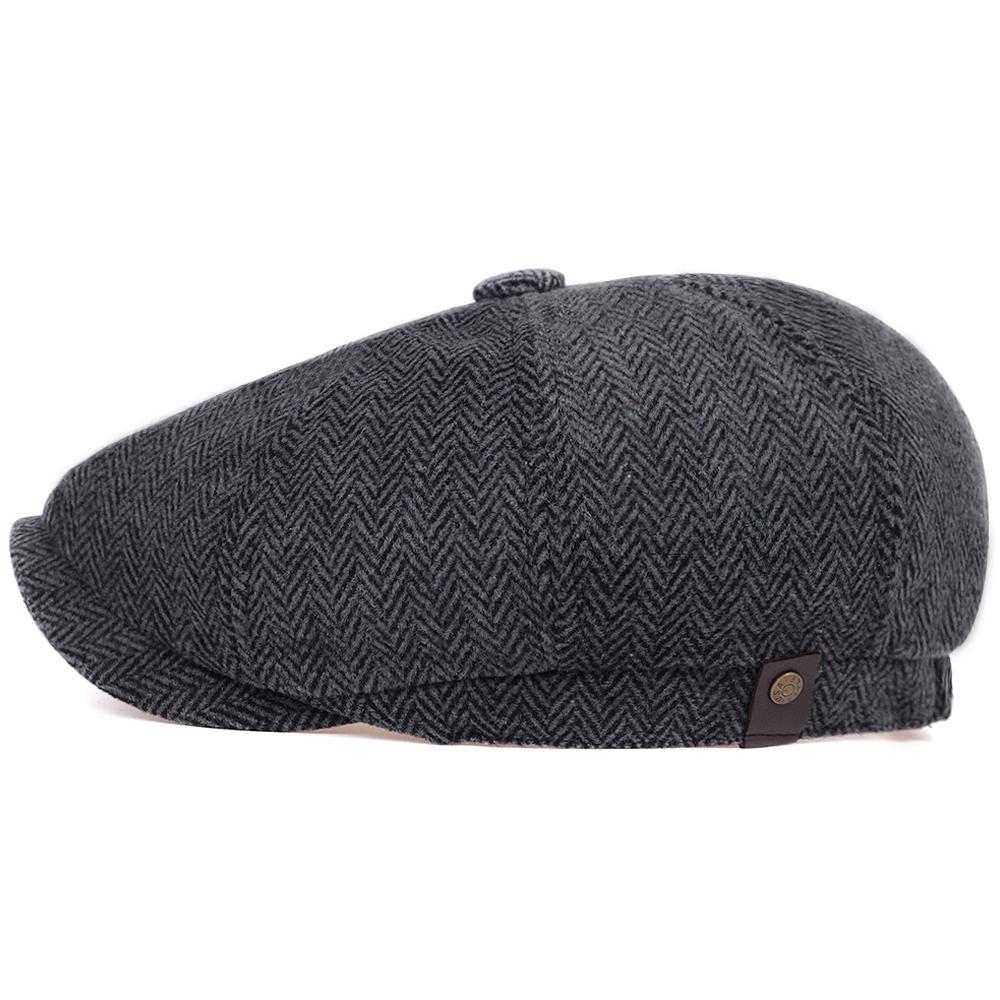 Fashion Wool Newsboy Caps Men Herringbone Flat Caps Women Coffee British Gatsby Caps Autumn Winter Warm Woolen Hats Gorras