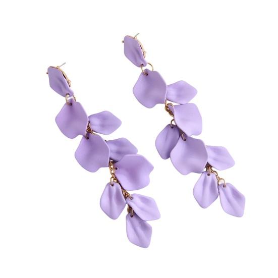 1 пара женских серег-лепестков в стиле ретро, ​​антиаллергенные легкие украшения для ушей, ювелирные изделия, подвесные серьги для выпускного вечера, коктейля, длинные висячие серьги