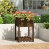 VidaXL Planter with Shelf Honey Brown 54x54x81 Cm Pine Wood 823776
