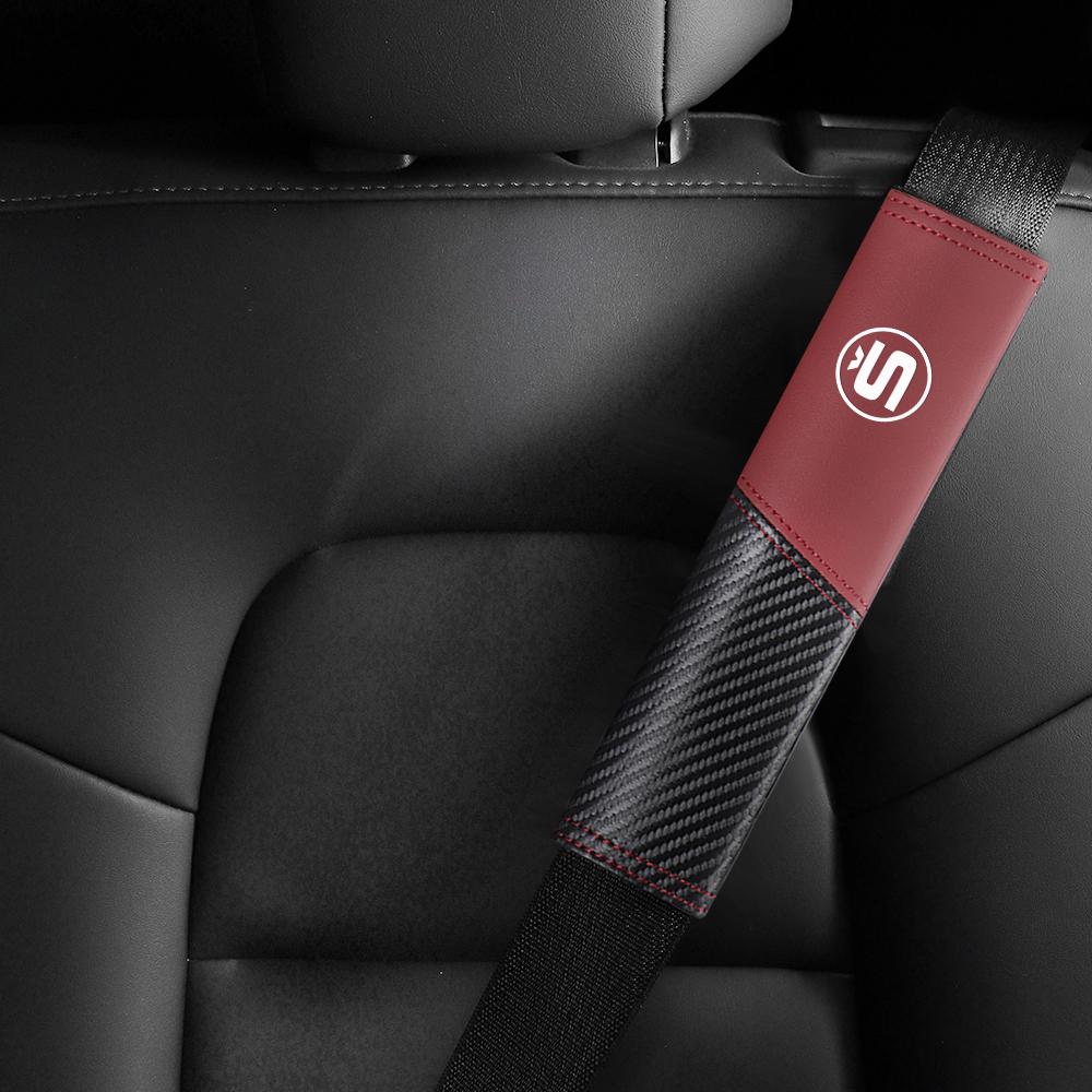 BUD1 1/2PCS Car Safety Belt Pad Adjustable Seat Belt Cover Shoulder Strap Mat for Skoda Octavia Rapid Fabia Superb S Karop VII Kodiaq