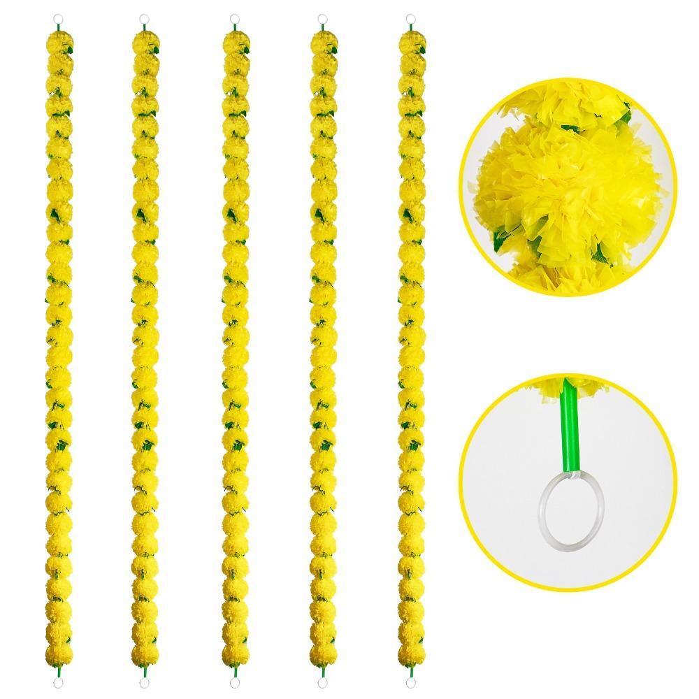 1.5m Marigold Garland Marigold Flowers Home Decor Festival Ornament for Halloween Day of The Dead