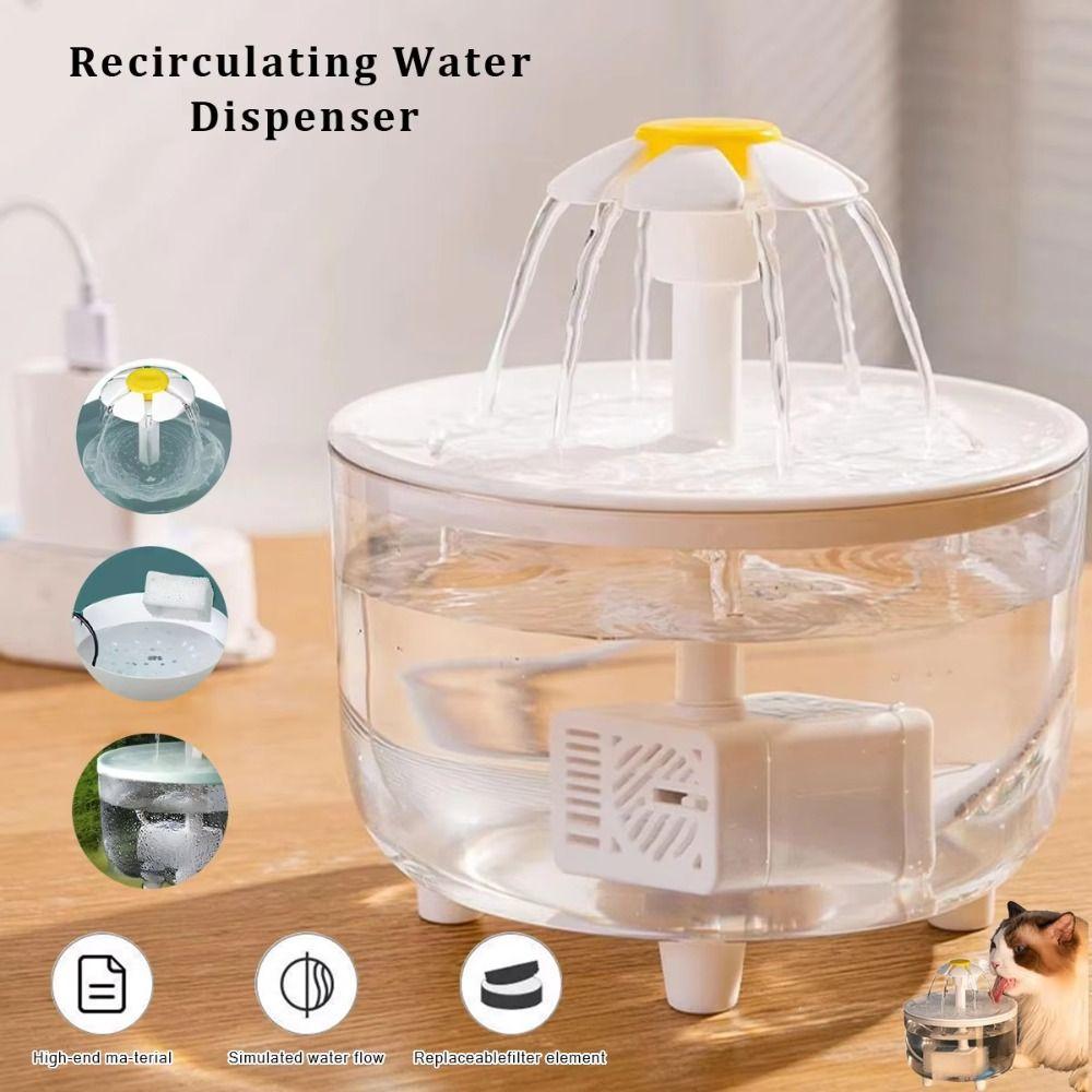 Transparent Automatic Cat Water Fountain Electric Pet Drinking Fountain  Pets Home Alone