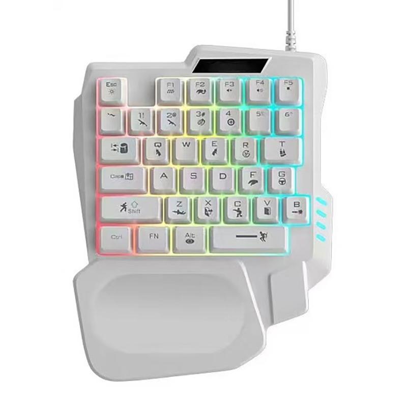 RGB Игровая Клавиатура Одноручная Мини USB Ультратонкая Проводная 35 Клавиш Одноручная Клавиатура с Подсветкой Для Компьютера ПК Ноутбука