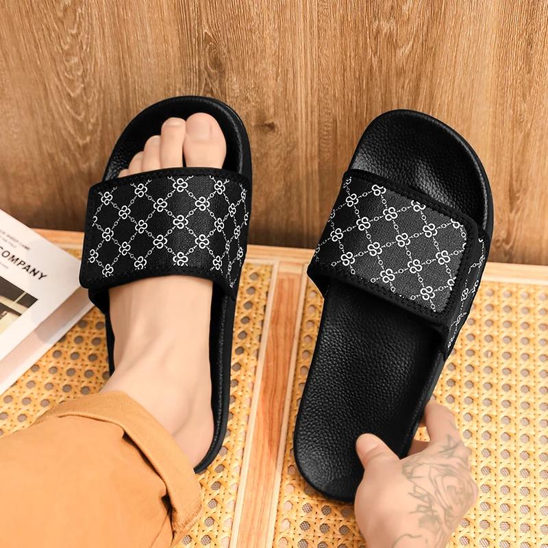 Summer Slippers Bathroom Platform Non-Slip Beach Men Slipper Sandals Slides Indoor Outdoor 2024