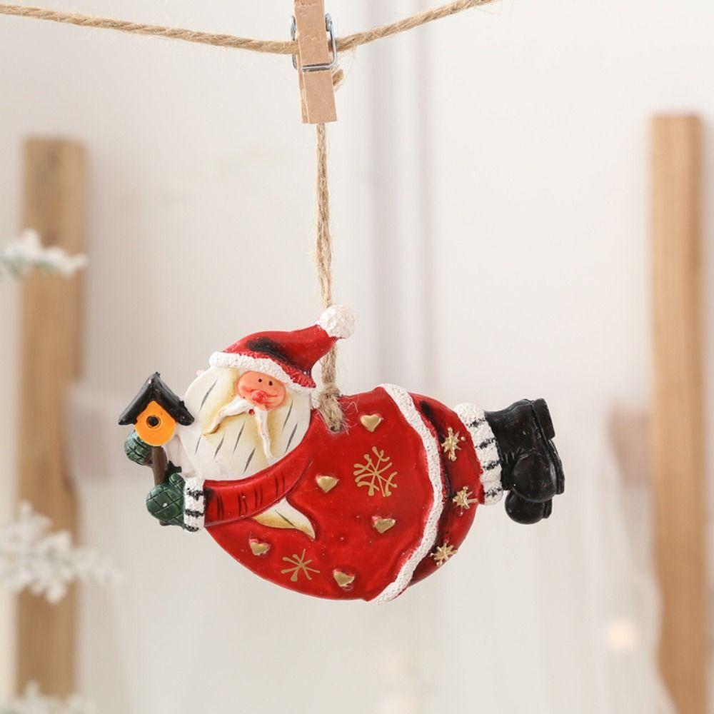 Resin Christmas Tree Hanging Ornament Snowman Xmas Pendant Christmas Gift Toy