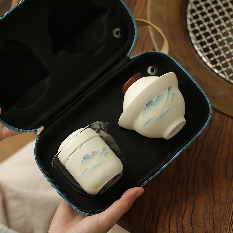 Чайный сервиз Чаша с крышкой Быстрая чашка с чайником Чайная чашка с морским гонгом Дорожный чайный сервиз портативный на открытом воздухе