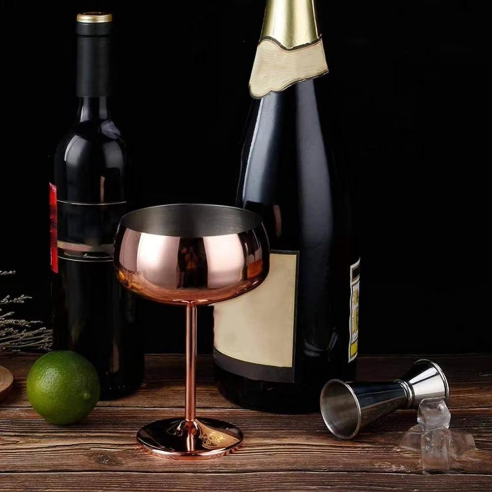 Rustproof Stainless Steel Cocktail Glass 450ml Wine Cup Vintage Champagne Glass Kitchen