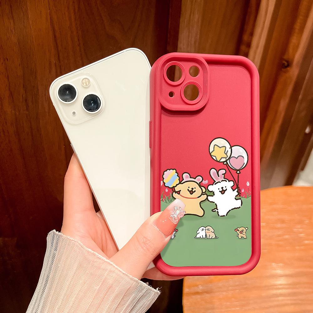 Для Huawei P50 Pro P40 Lite Honor 8X 9X X9 Tecno Spark Go Infinix Smart 8 Vivo V29 V30 Y02 Y16 мягкий силиконовый квадратный чехол для телефона с изображением мультяшных собак и воздушных шаров