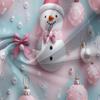 3pcs Cute Christmas Snowman Bedding Set Christmas Ball Snowman Snowflakes Pattern Duvet Cover Set (1*Duvet Cover + 2*Pillowcase