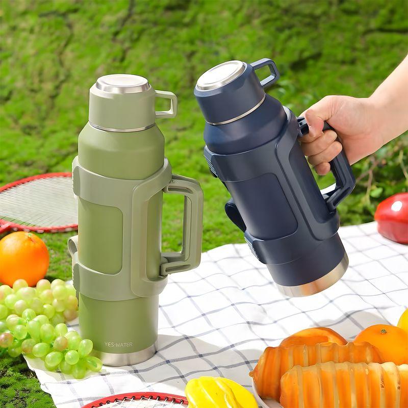 Large-Capacity Insulated Cup 304 Stainless Steel Outdoor Travel Water Cup Car-Mounted Household Insulated Kettle with Lid for Drinking Water