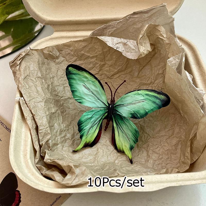 10PC DIY Decor Weddings Home Garden Accents 3D Printed Artificial Butterflies PVC