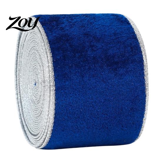 Crafting Supplies for Holidays Velvet Christmas Ribbon, 2.5 x 78 Inch Wired Ribbon with Gold Edges Wide Wreaths Gift Wrapping, Bow Making, DIY Crafts,