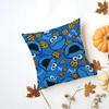 CCookie Monster Cushion Cover Washable Linen Pillowcase Soft  for Daily Sofa Bed Home Room Decor