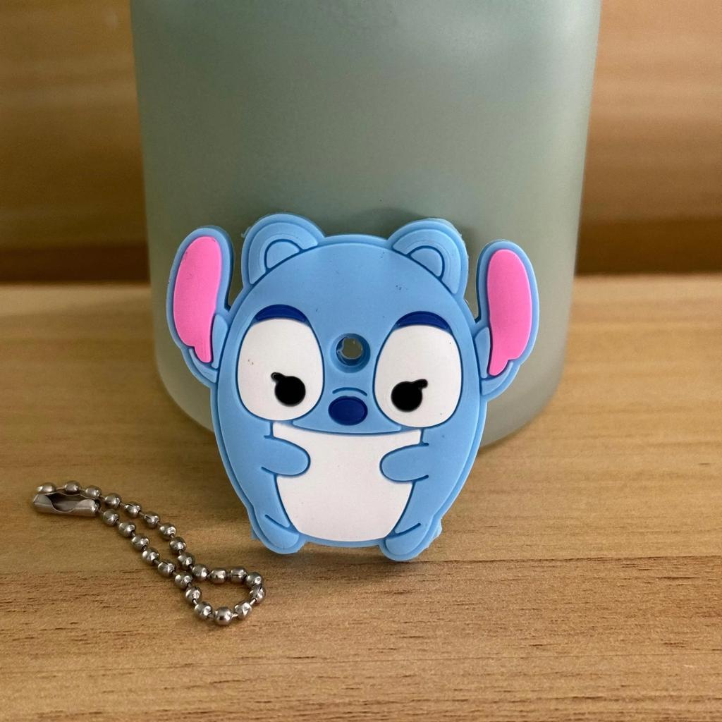 1&2 Pcs Cartoon Keychain Stitch Minnie Key Chains Spider Cartoon Man Cat Key Cover Caps Car Keychain Key Ring Holder Women