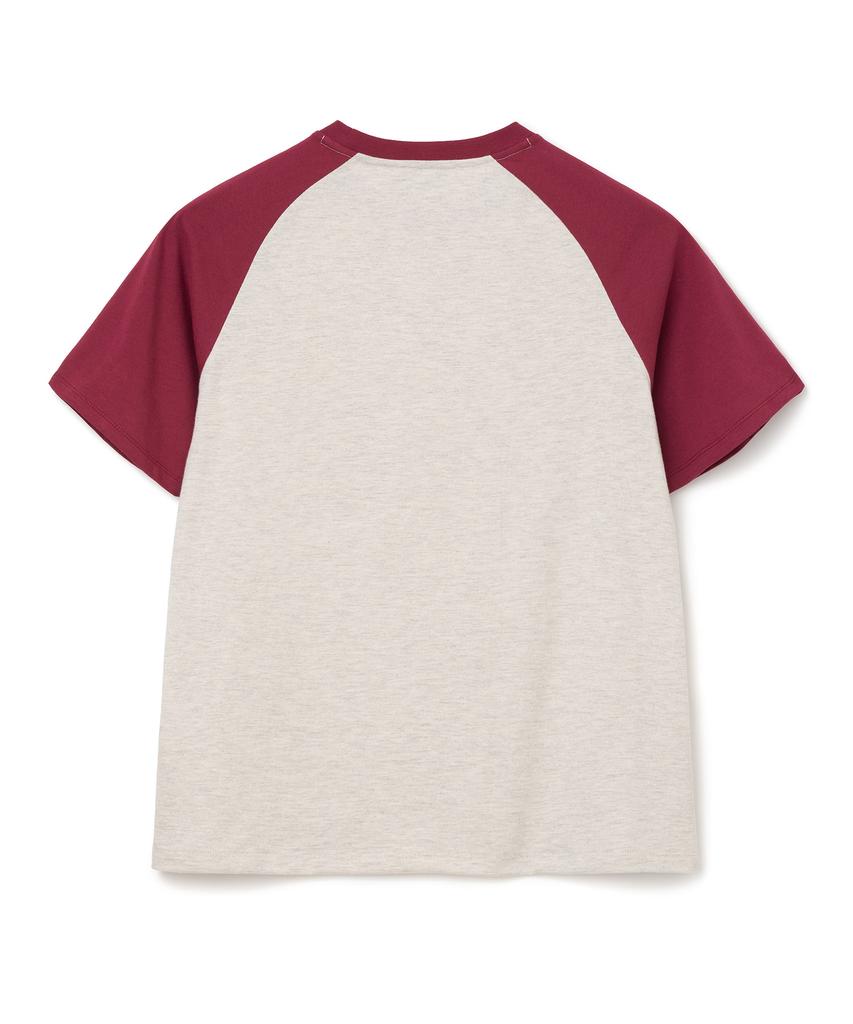 MILLO ARCHIVE Dot Print Pocket Raglan T-Shirt [Burgundy]