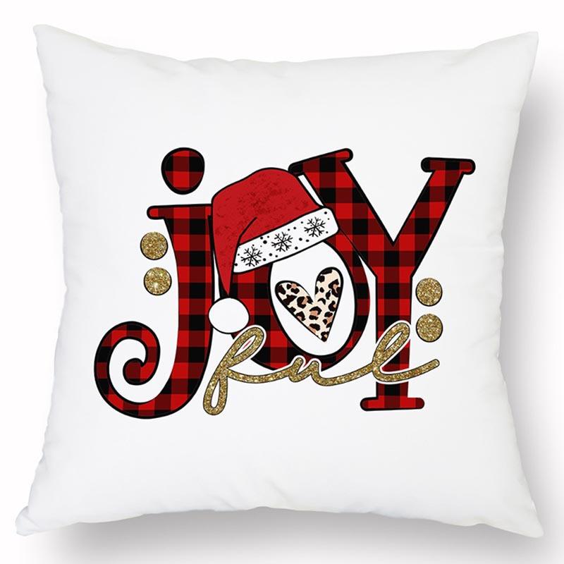 Новая Рождественская Льняная Наволочка с Принтом Домашний Диван Гостиная Праздничная Грязеотталкивающая Подушка