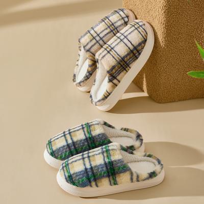 Платформа Женские Домашние Тапочки Плюшевые Теплые Толстая Подошва Шлепанцы Дышащие Мягкие Нескользящие Тапочки Для Дома Улицы Мужские Повседневные Тапочки