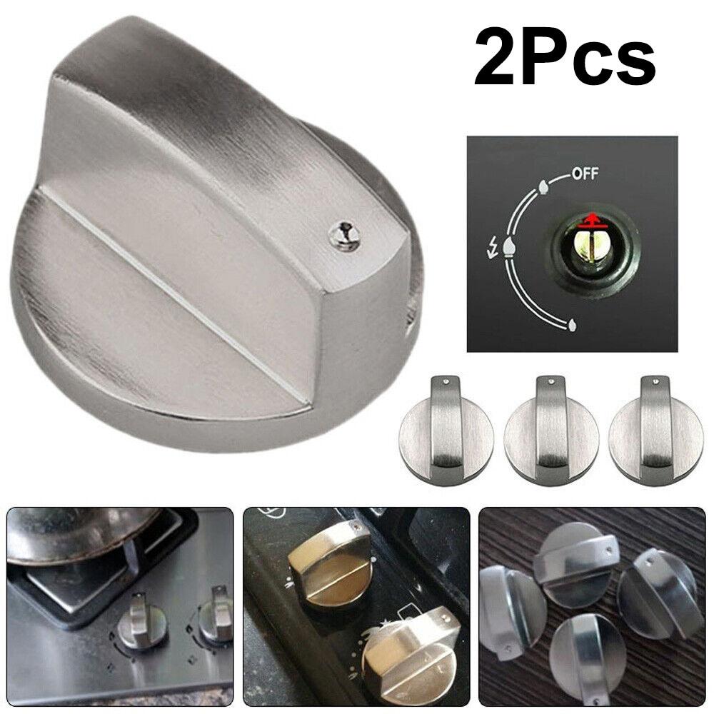 2Pcs Stove Control Knobs 6/8mm Gas Hob Knob Metal Range Burner Switch Button Zinc Alloy Knobs Replacement for Cooktop Stove Oven