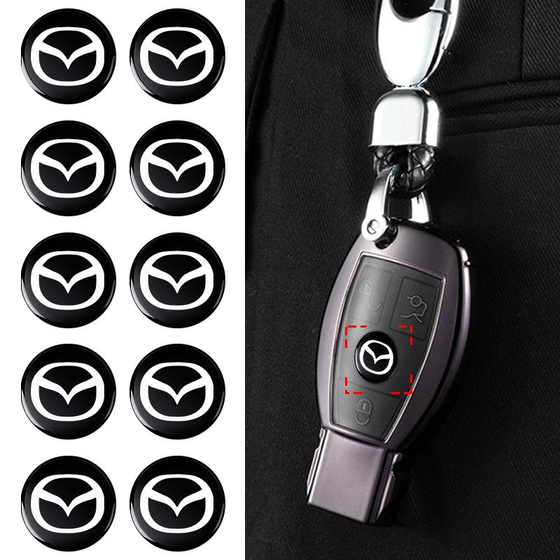 14MM Remote Car Key Stickers Emblem Logo Accessories Car Goods For Mazda 3 6 CX-3 CX-5 CX-8 MX-30 MX-5 BT-50 ATENZA ATENZA R360 FF29