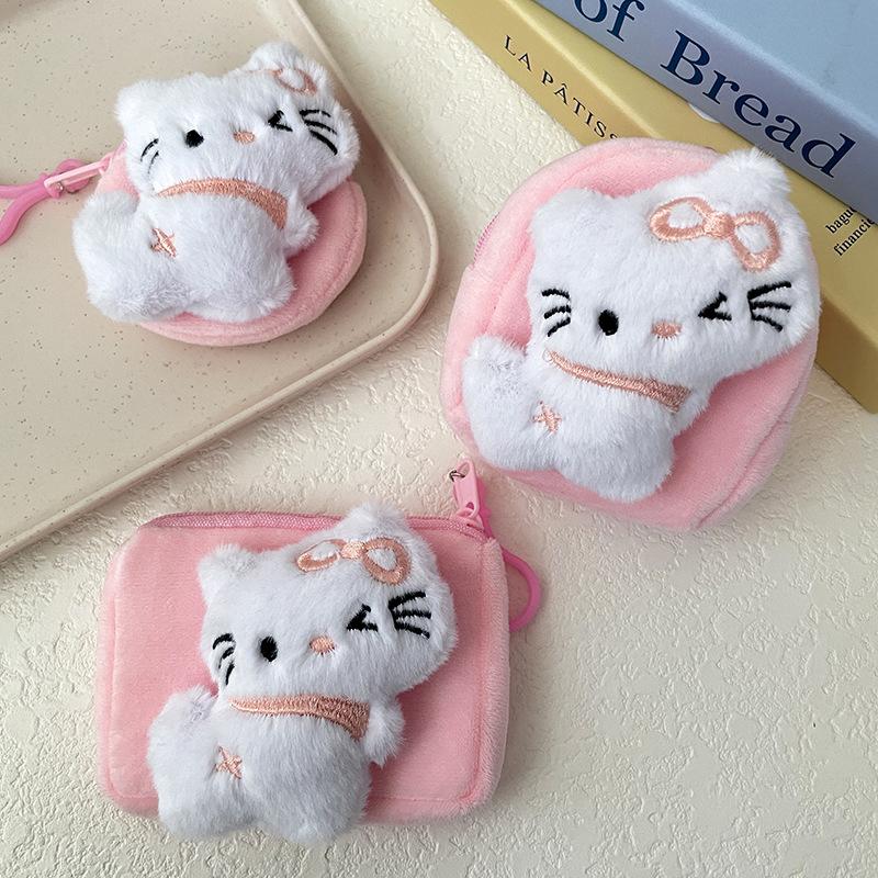 Милый Аниме Мультфильм Кт Сумка для Наушников с Кошачьими Ушками Креативное Украшение для Рюкзака Портативный Кавайный Мини Кошелек для Монет Подарки на День Рождения