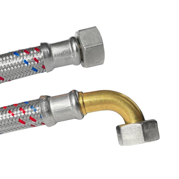 Flexible Inox - KLASEBO - DN13 3/4" - 2000mm - Drinking Water Connection - Elbowed